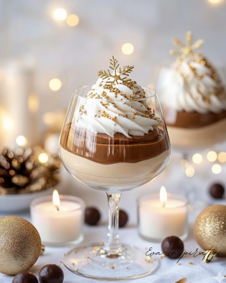 Crème liquide et mascarpone fouettés pour la mousse vanille Verrines de Noël sucrées