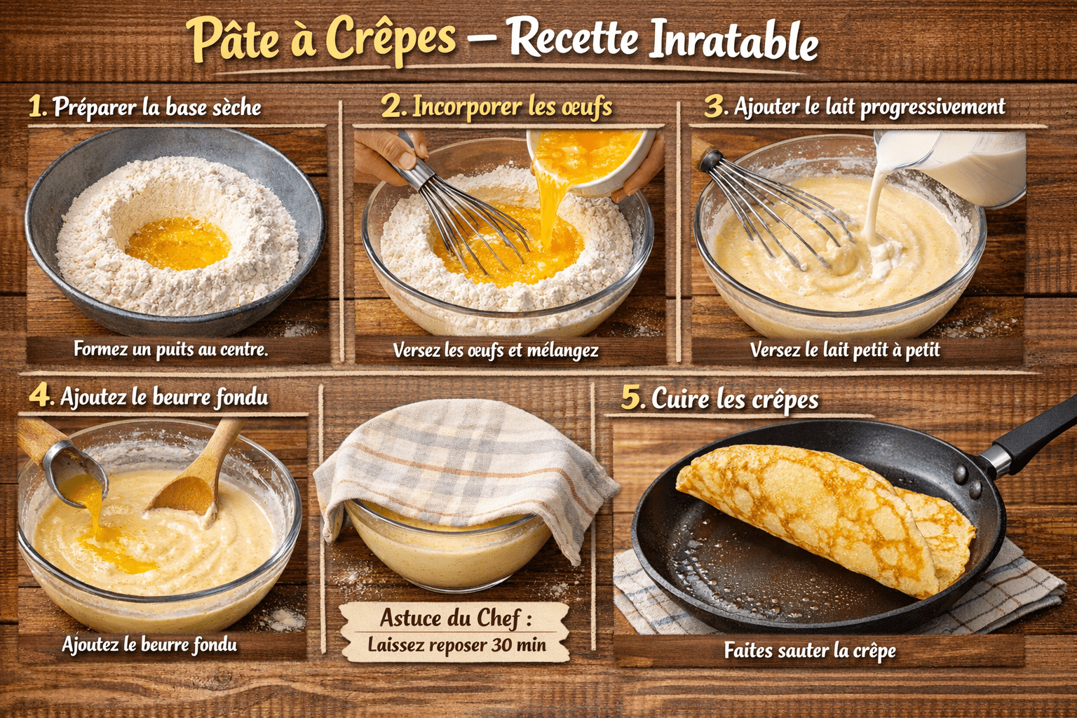 Préparation Étape par Étape: Pâte à Crêpes — Recette Inratable : Le Secret de la Légèreté