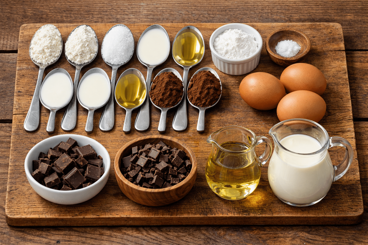 La Liste des Ingrédients : Cake au chocolat des sept cuillères : La Recette Magique sans Balance