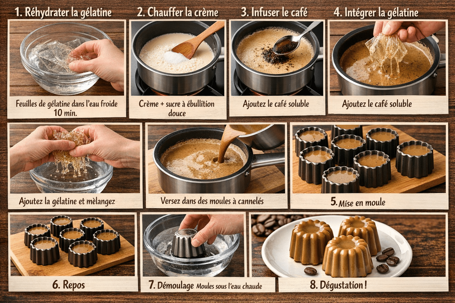 Préparation Étape par Étape: Flan au Café (Sans Four, Sans Œufs) : L'Onctuosité à l'État Pur