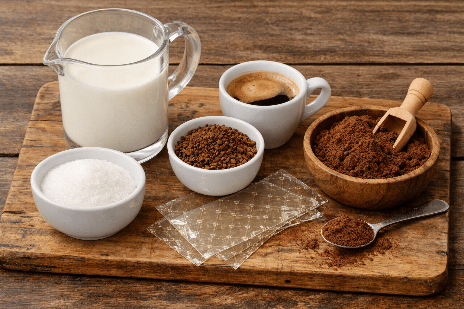 La Liste des Ingrédients : Flan au Café (Sans Four, Sans Œufs) : L'Onctuosité à l'État Pur