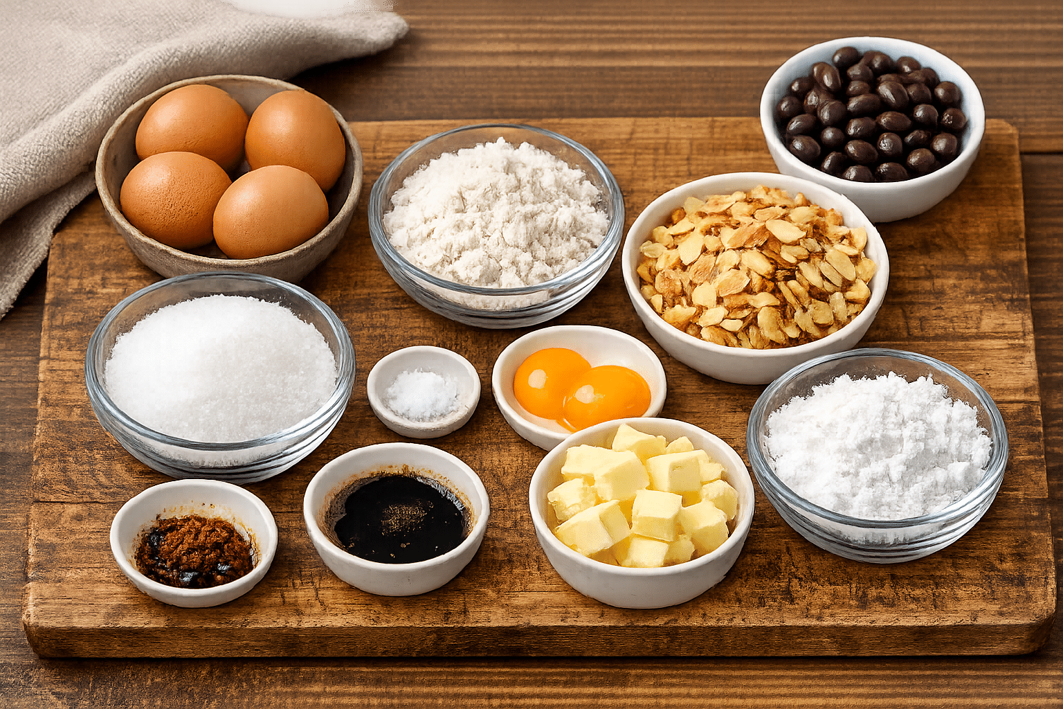 La Liste des Ingrédients : Gâteau Moka aux Amandes et Café