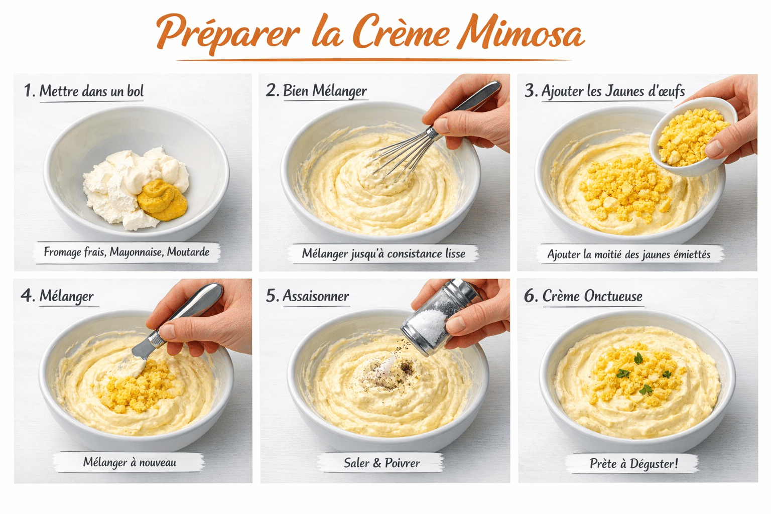 2. Préparer la crème mimosa