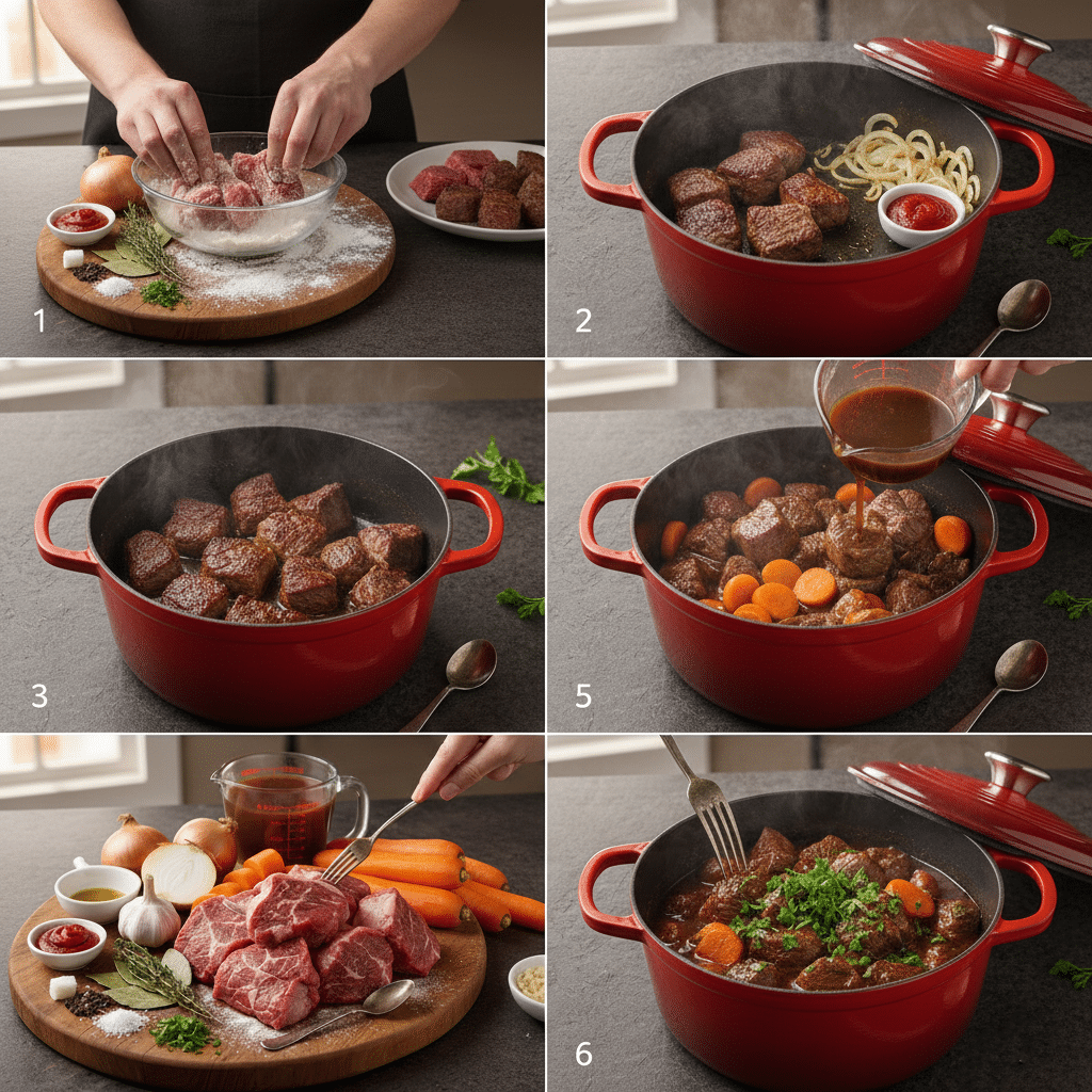 Le Guide de Préparation Étape par Étape: Bœuf Carottes Mijoté à l’Ancienne