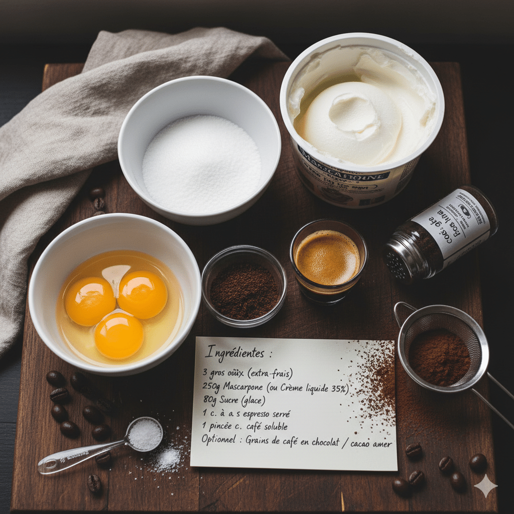 La Liste des Ingrédients : Mousse au Café Recette