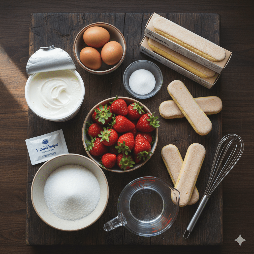 La Liste des Ingrédients : Charlotte aux Fraises Façon Tiramisu Classiques