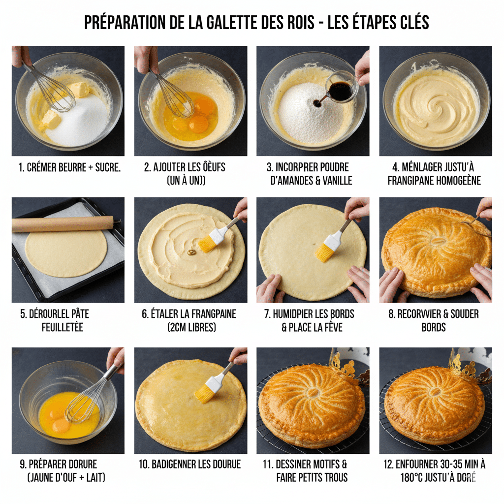 Galette des Rois faite maison, à la frangipane fondante et au feuilletage bien doré