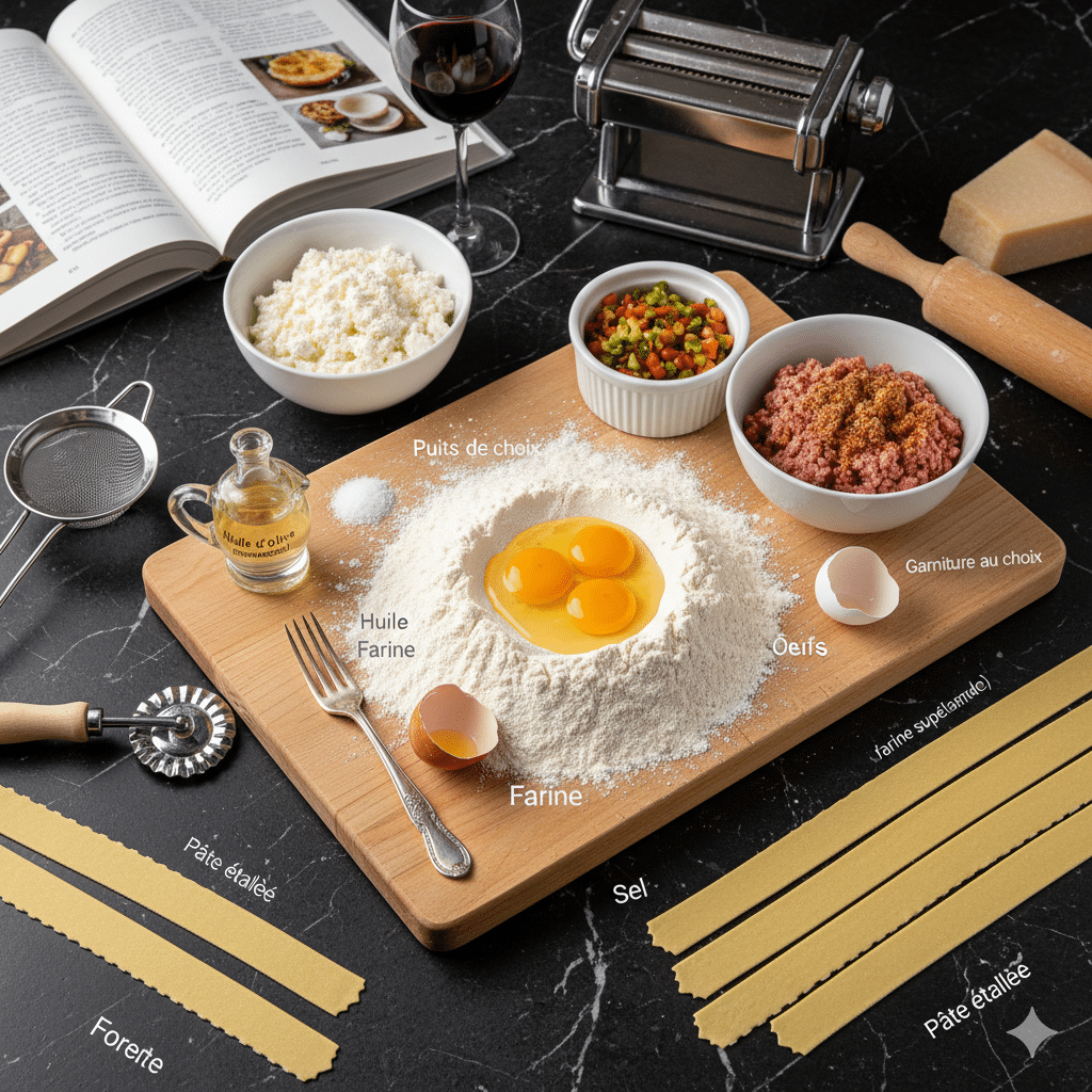 Ingrédients clés pour la Pâte à Raviolis Facile