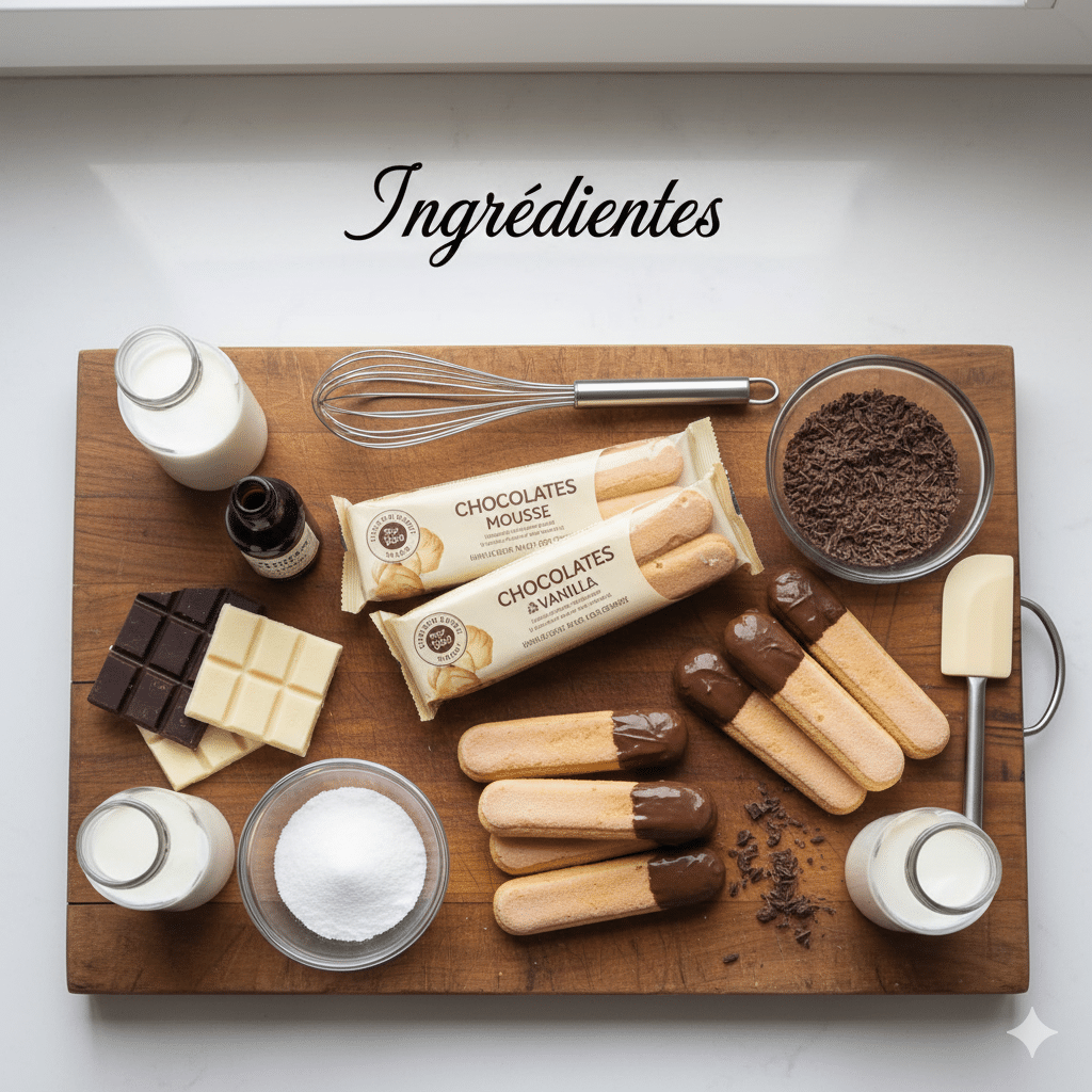 Ingrédients clés pour la Charlotte Gourmande Chocolat-Vanille