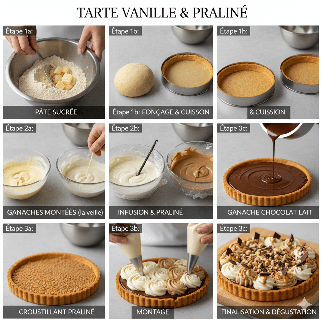 Tarte Vanille et Praliné – Dessert gastronomique maison