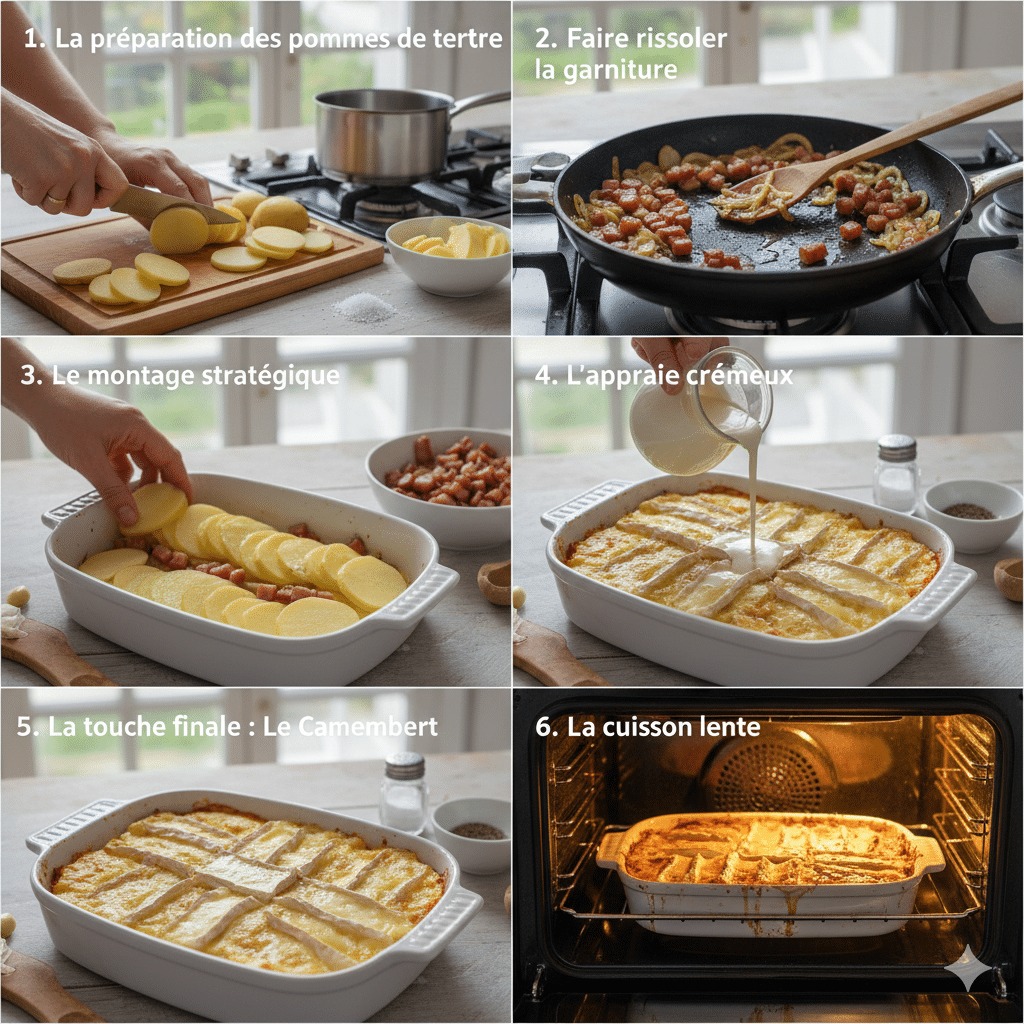 Le Guide de Préparation Étape par Étape: Gratin de Pommes de Terre au Camembert et Lardons