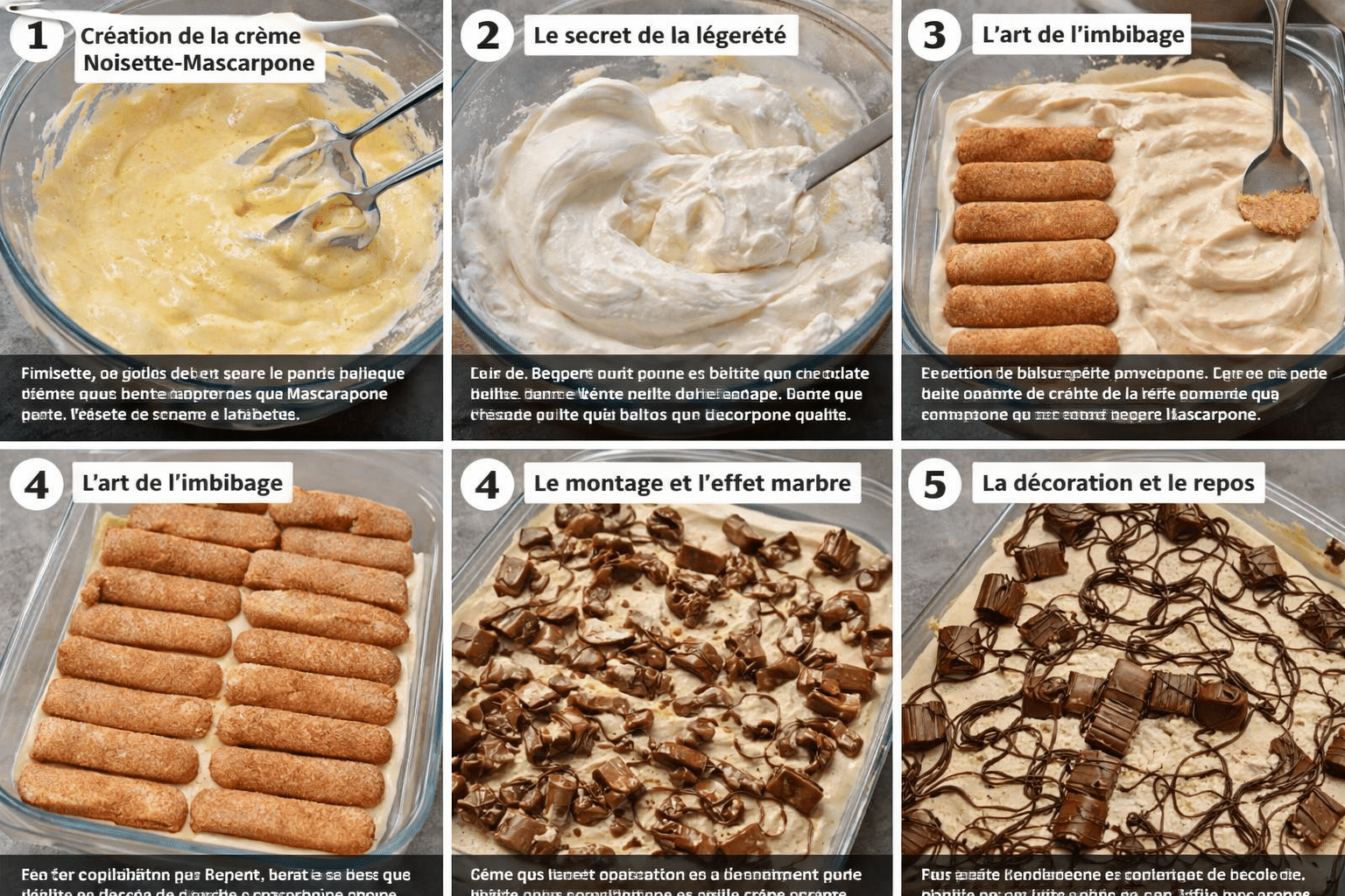 Préparation Étape par Étape: Tiramisu façon Kinder Bueno : L'Extase de la Noisette et du Chocolat