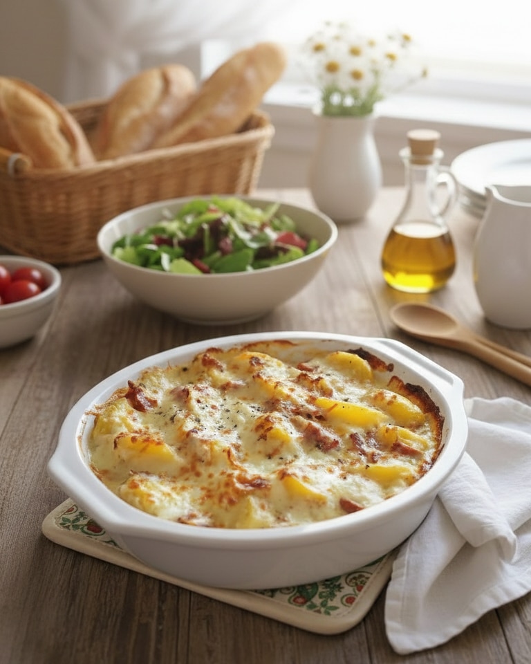 Gratin de Pommes de Terre au Camembert et Lardons