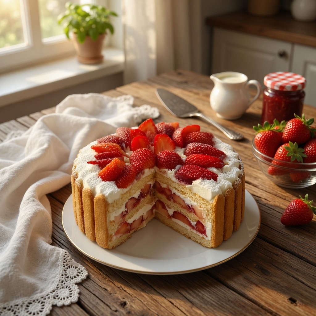 Charlotte aux Fraises Ultra-Gourmande : Le Dessert Élégant, Léger et Spectaculaire Charlotte aux Fraises Ultra-Gourmande : Le Dessert Élégant, Léger et Spectaculaire