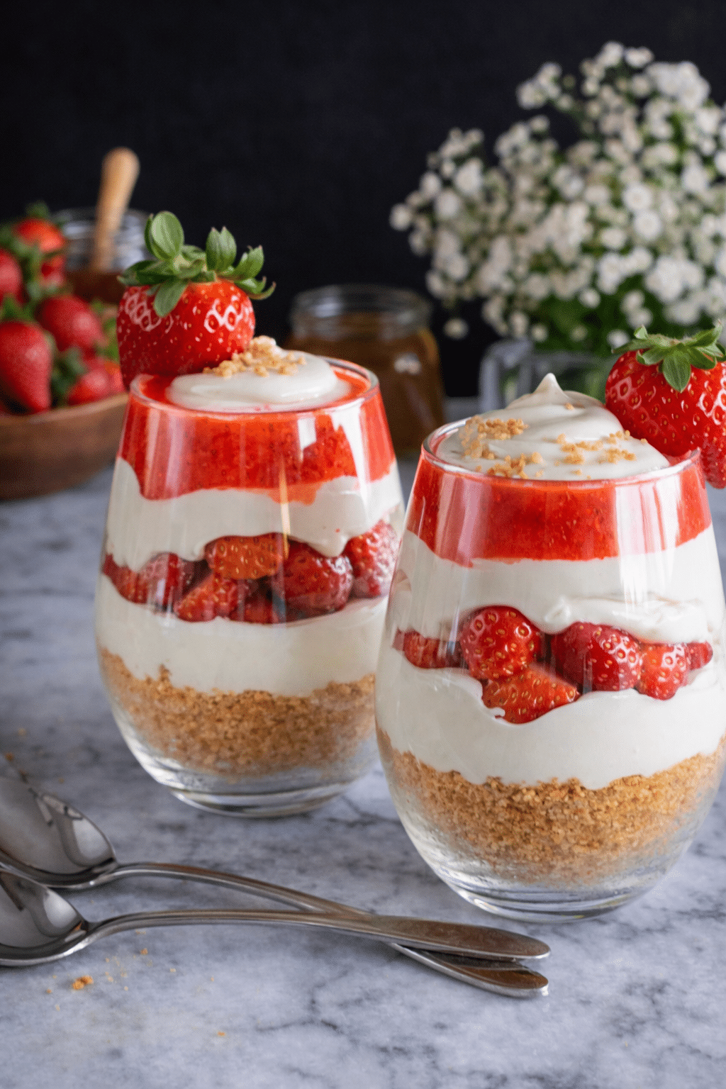 Tiramisu fraise et spéculoos en verrines