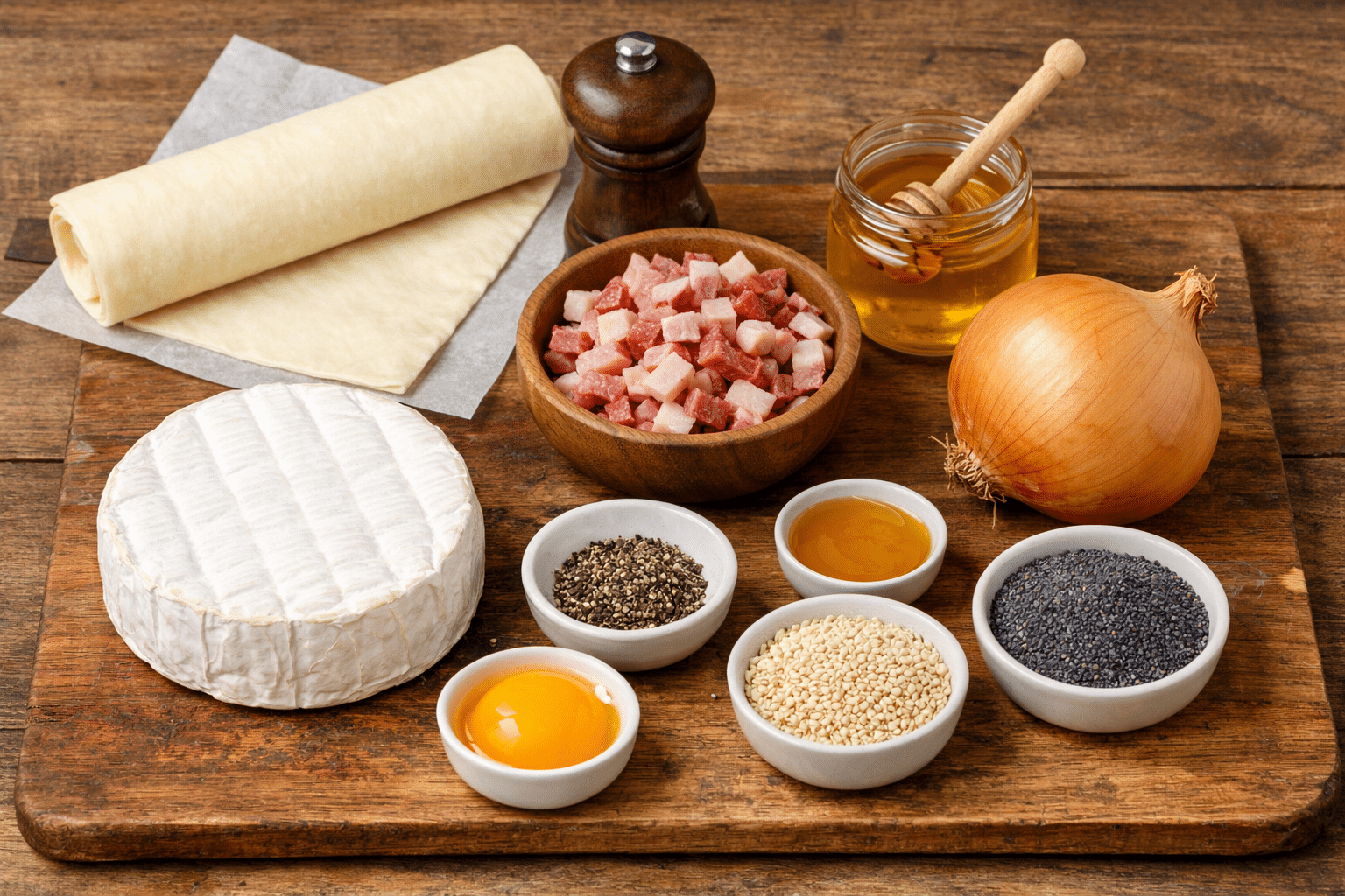 La Liste des Ingrédients : Feuilleté au Camembert et Lardons La Liste des Ingrédients : Feuilleté au Camembert et Lardons