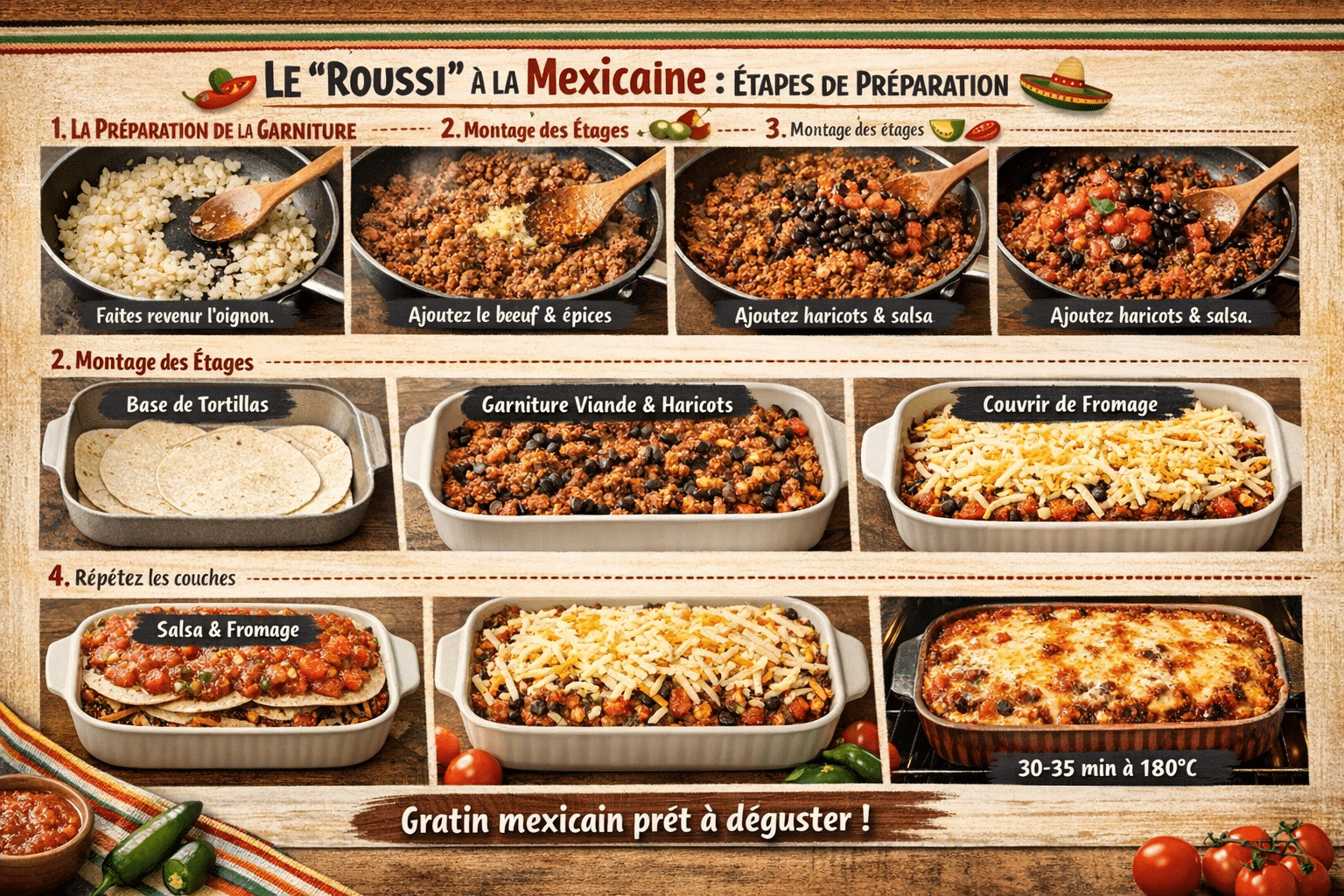 Étape par Étape: La Lasagne Mexicaine