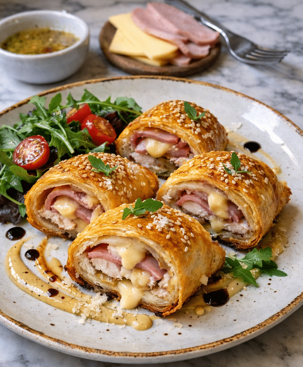 Roulés feuilletés cordon bleu : Le Croustillant Irrésistible