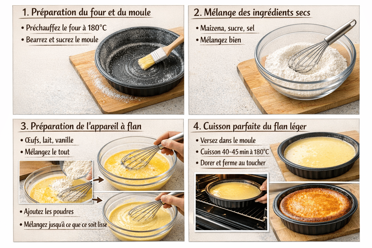 Étape par Étape: Flan léger maison sans pâte : la recette facile et saine