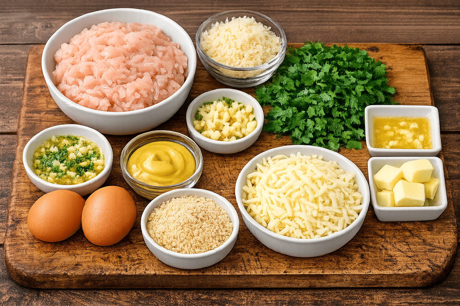 La Liste des Ingrédients : Pain de Poulet à l’Ail et Parmesan