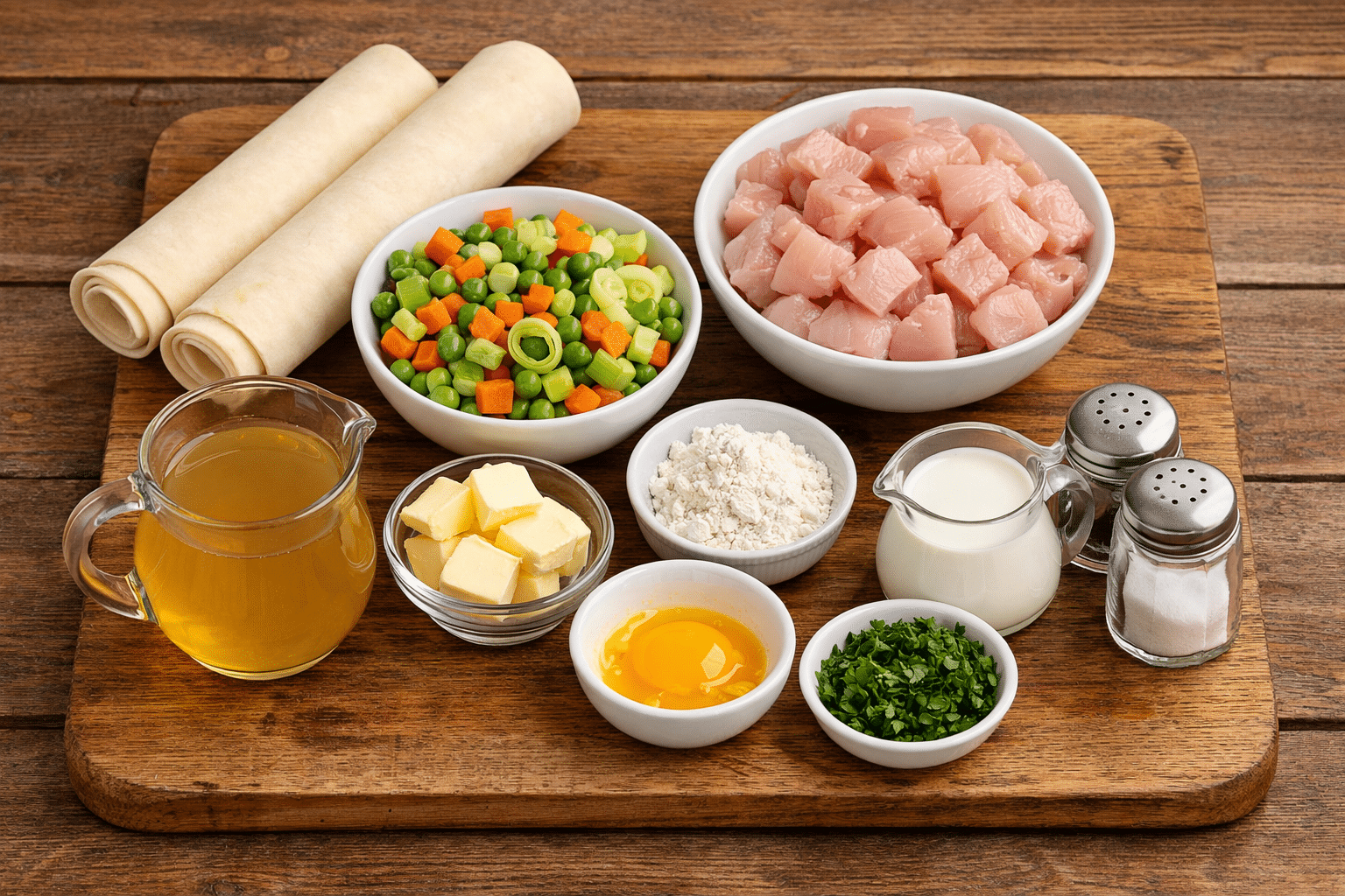 La Liste des Ingrédients : Tourte au Poulet Ultra-Crémeuse