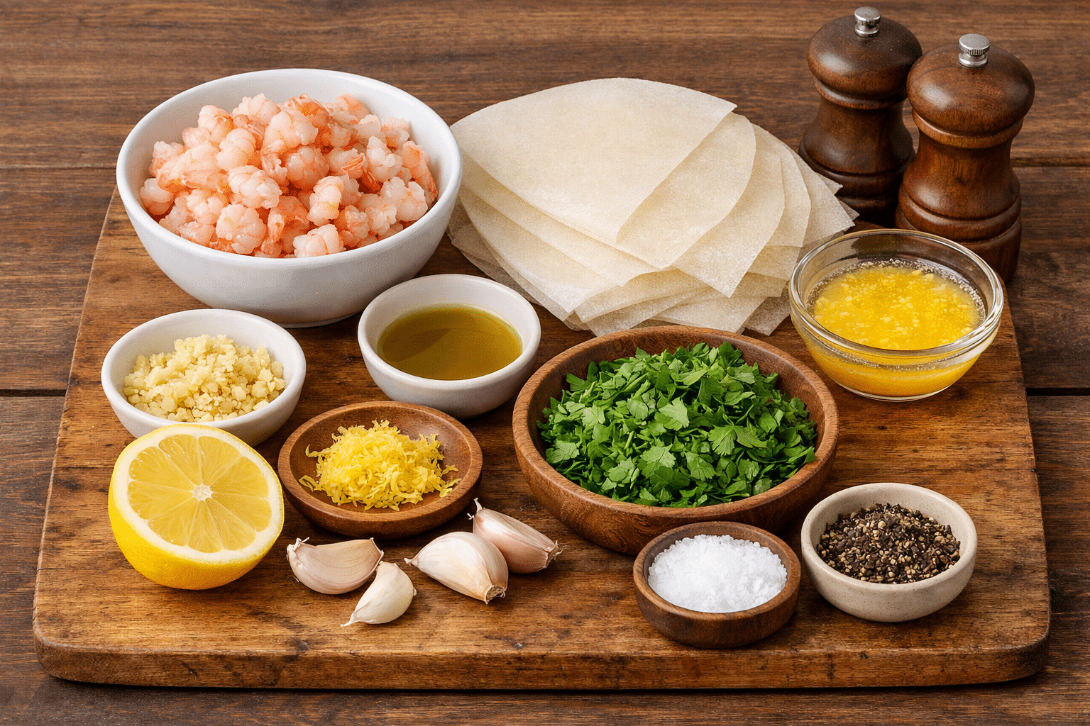 La Liste des Ingrédients : Recette Cigares Croustillants aux Crevettes et à l’Ail