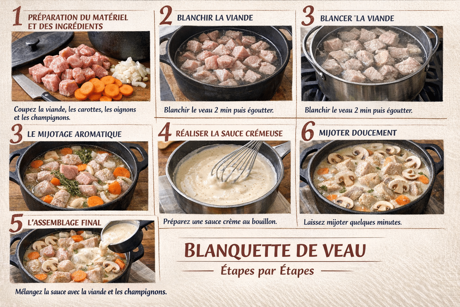 Étape par Étape: Recette de la Blanquette de Veau