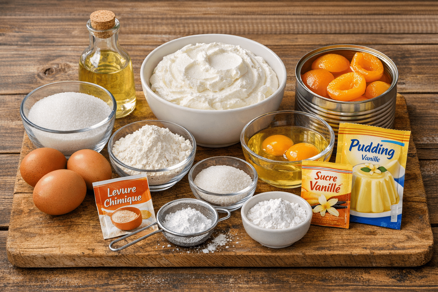 La Liste des Ingrédients : Gâteau aux Abricots et à la Crème La Liste des Ingrédients : Gâteau aux Abricots et à la Crème