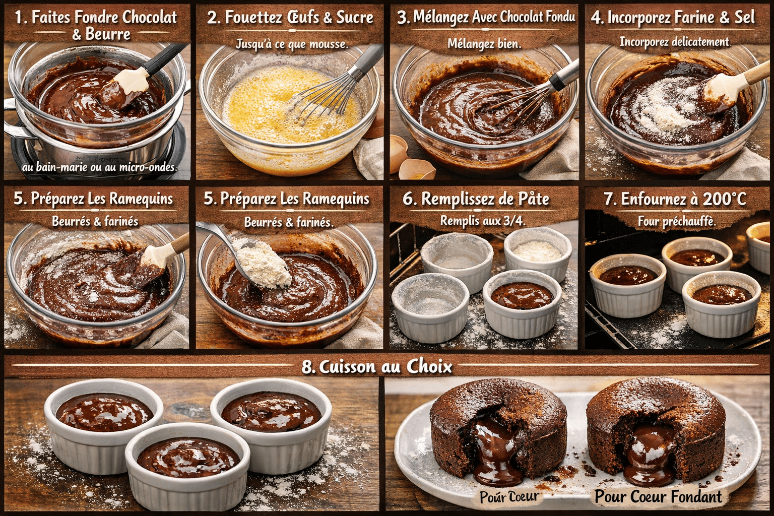Étape par Étape: Moelleux au Chocolat Cœur Coulant