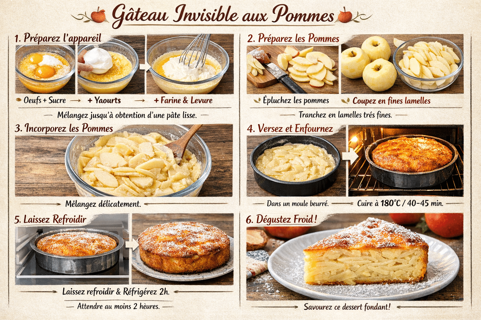 Étape par Étape: Flan léger pommes et yaourt maison