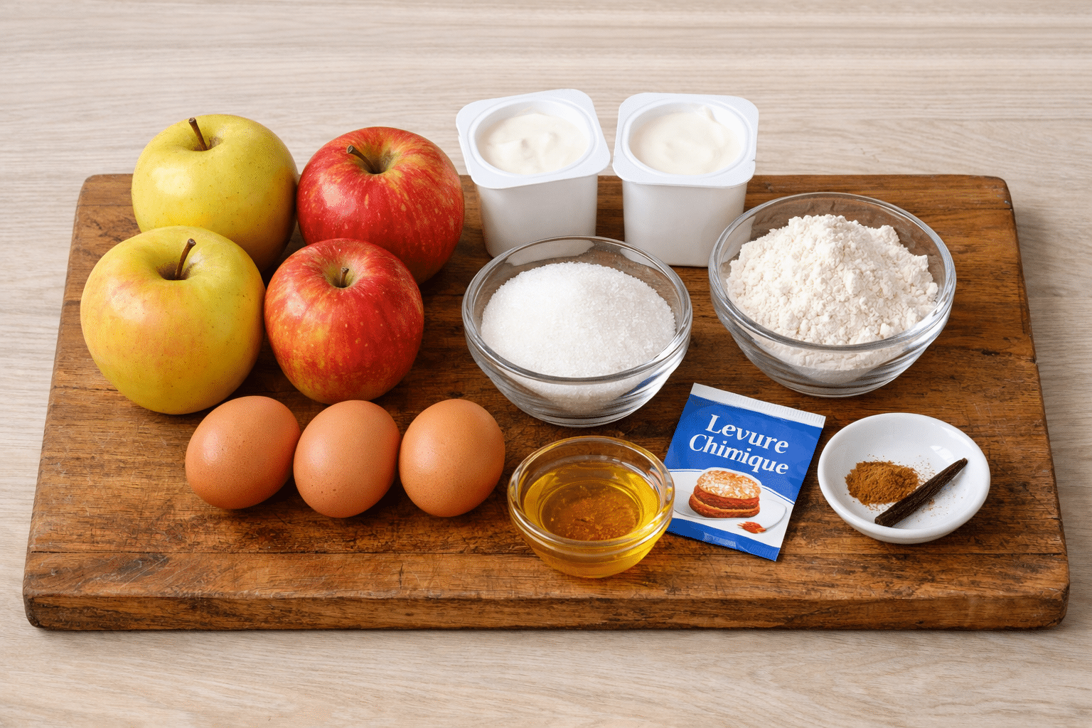 La Liste des Ingrédients : Flan léger pommes et yaourt maison