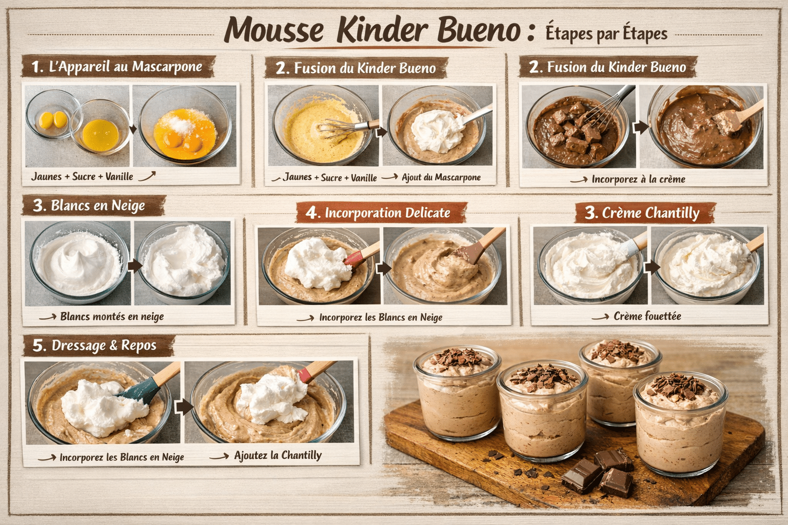 Étape par Étape: Recette Mousse au Kinder Bueno
