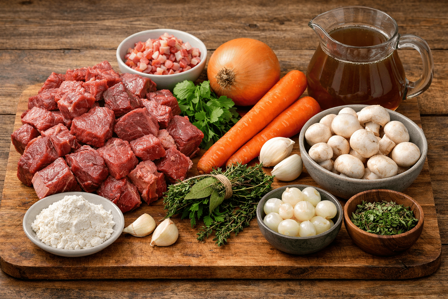 La Liste des Ingrédients : Recette Bœuf Bourguignon Traditionnel : Le Secret du Mijoté Parfait