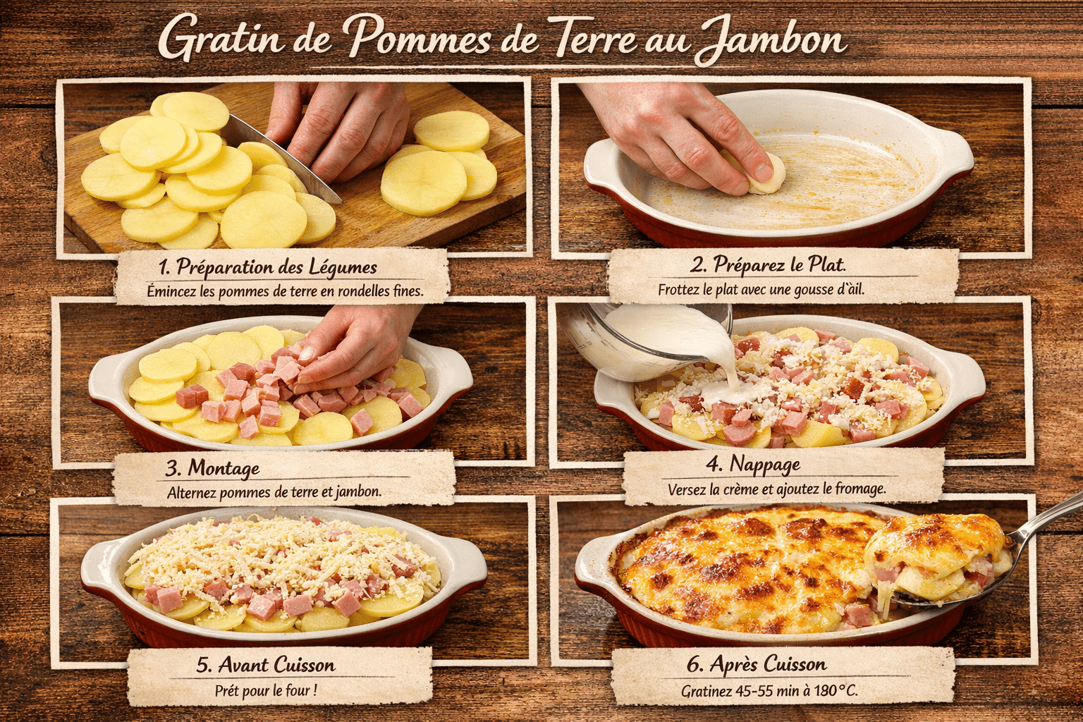 Étape par Étape: Gratin Pommes de Terre au Jambon 