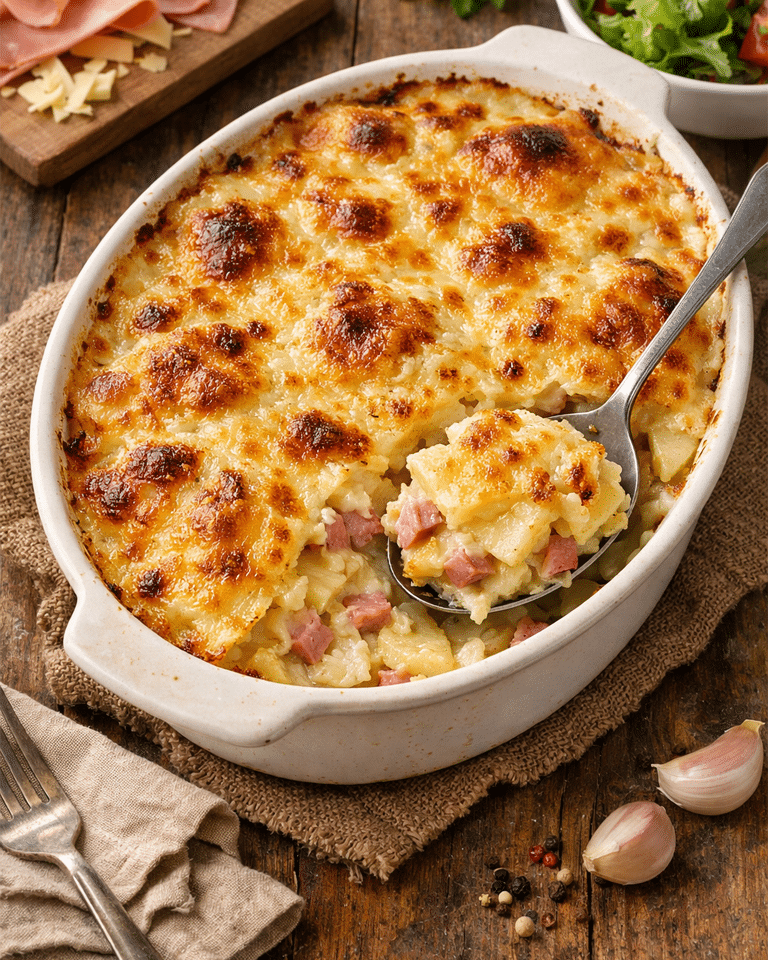 Gratin Pommes de Terre au Jambon  Recette Facile