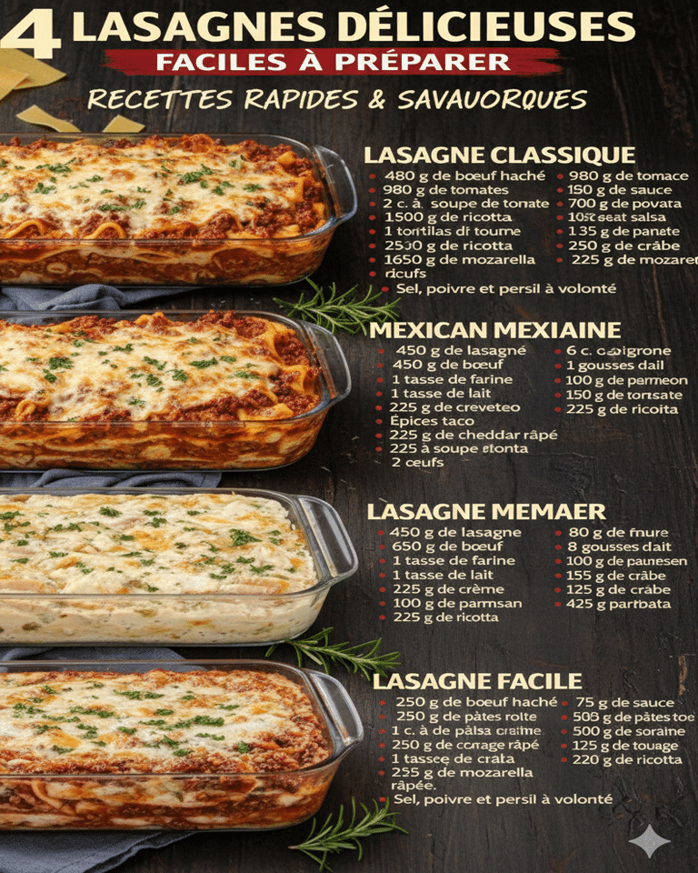 4 Lasagnes Faciles & Ultra Gourmandes Lasagne Recette