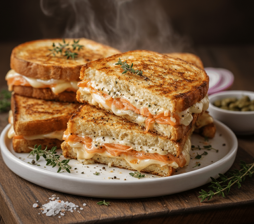 Croque au saumon fumé et Boursin Croque au saumon fumé et Boursin