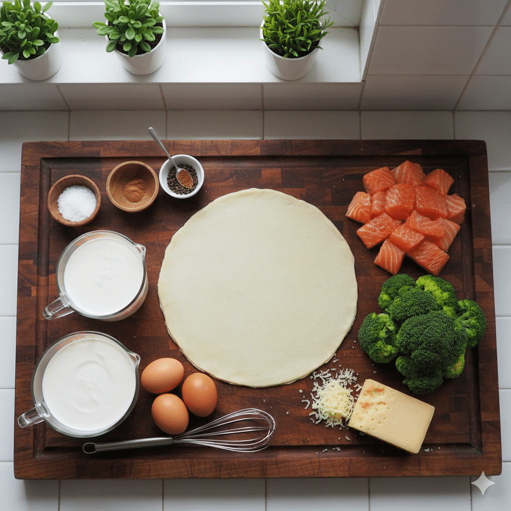 La Liste des Ingrédients : Quiche Minceur Brocoli Saumon