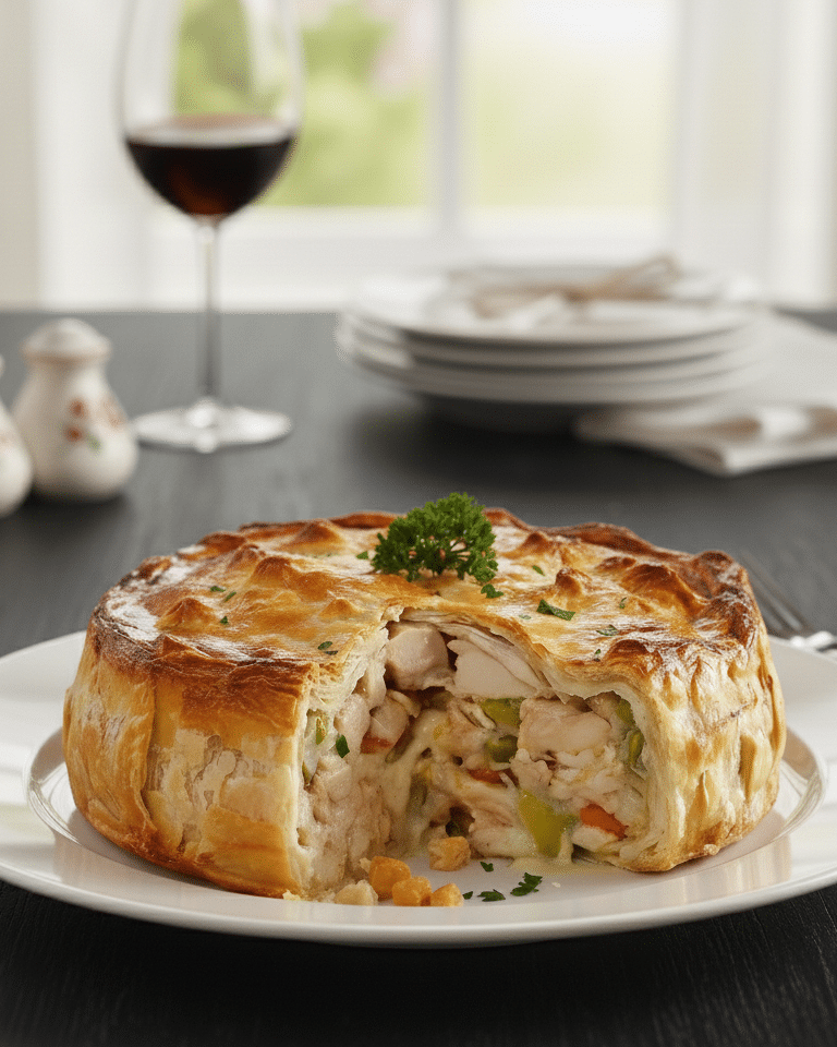 Tourte au Poulet Ultra-Crémeuse : Le Secret d'un Dîner Réconfortant et Doré