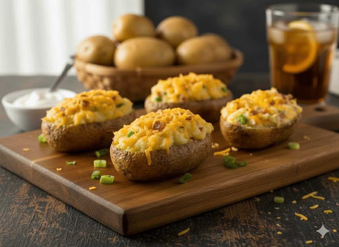 Pommes de terre farcies bœuf et cheddar Recette Facile