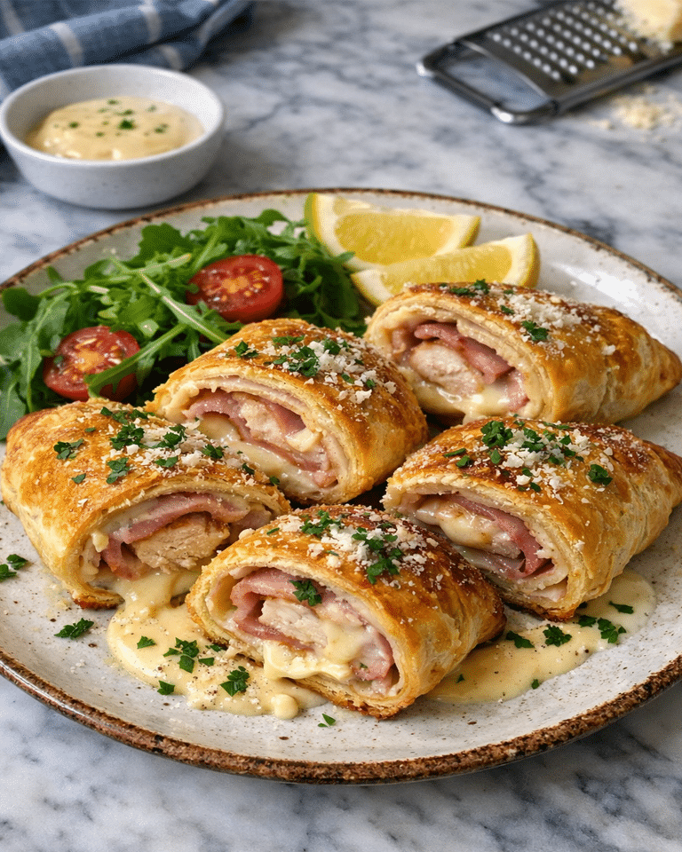 Roulés feuilletés cordon bleu Recette