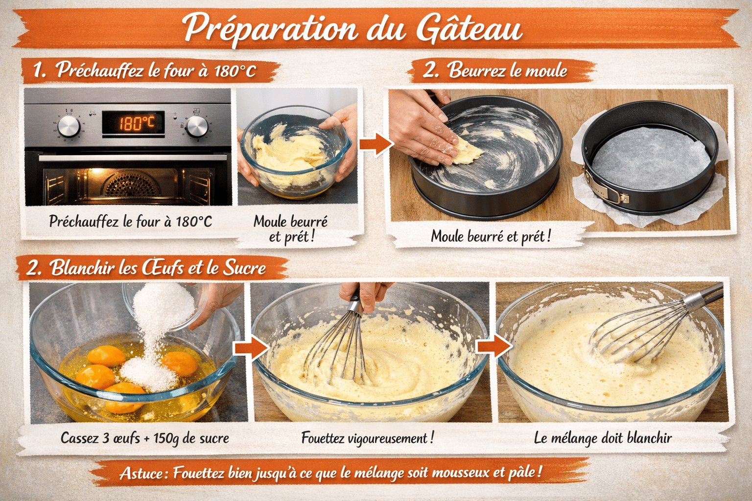 1. Préparation du four et du moule