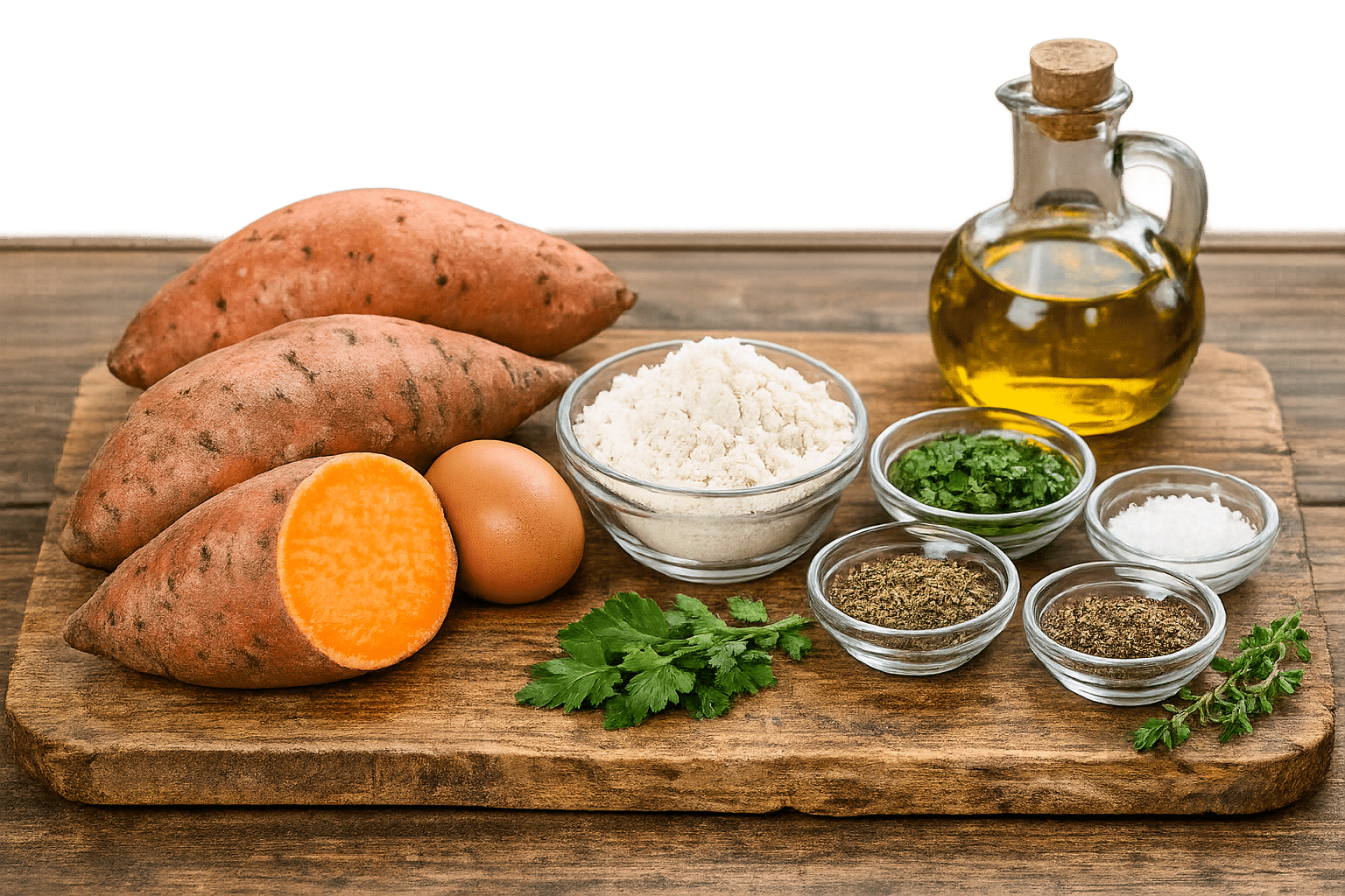 La Liste des Ingrédients : Galettes croustillantes de patate douce 