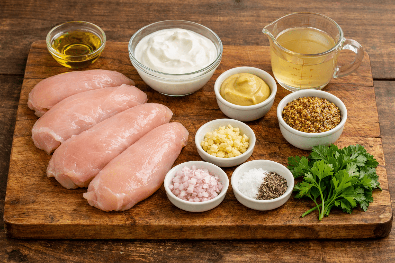 La Liste des Ingrédients : Poulet Minceur à la Moutarde et au Yaourt