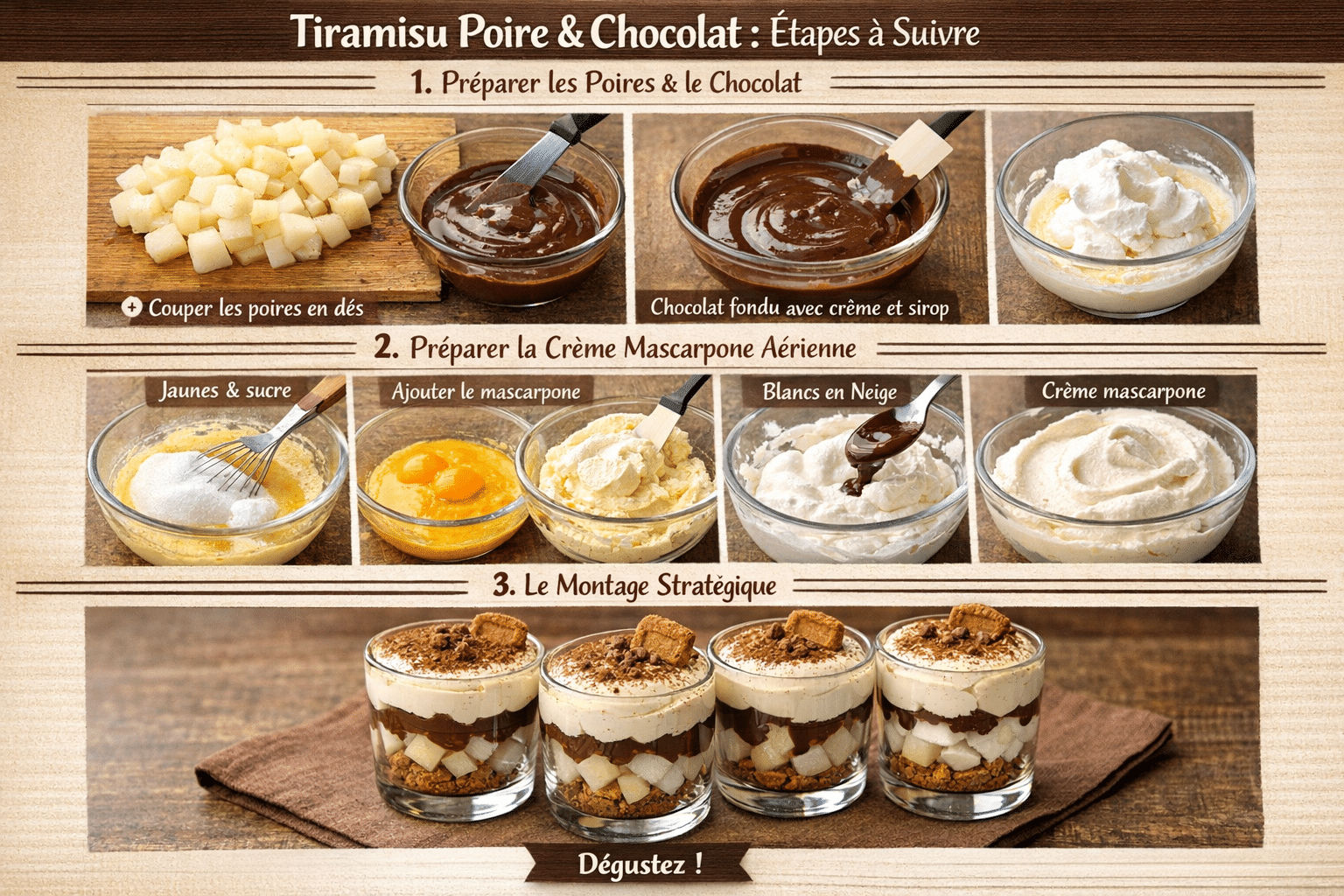 Étape par Étape: Tiramisu Chocolat, Poire et Spéculoos en Verrines