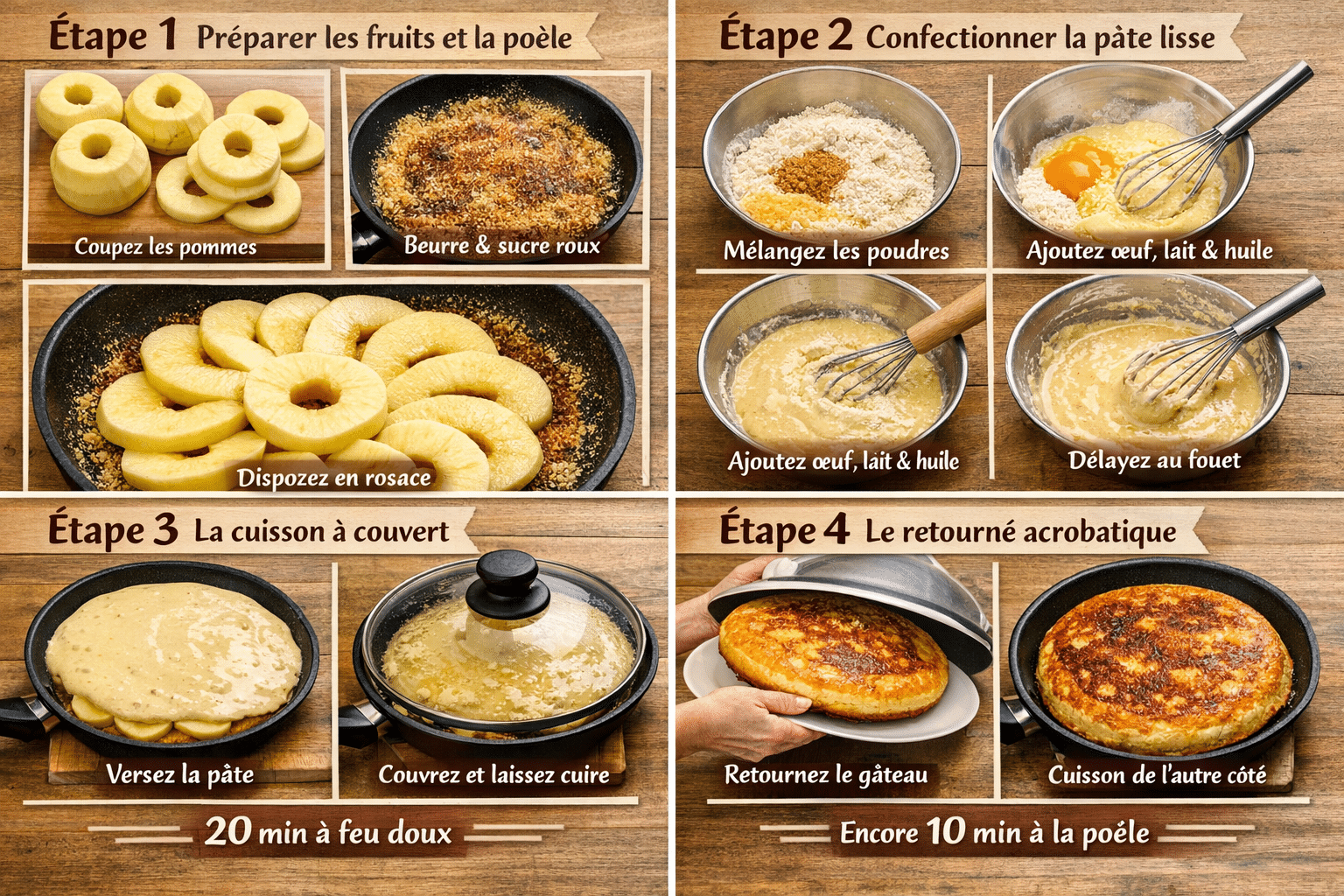 Étape par Étape: Gâteau aux Pommes à la Poêle