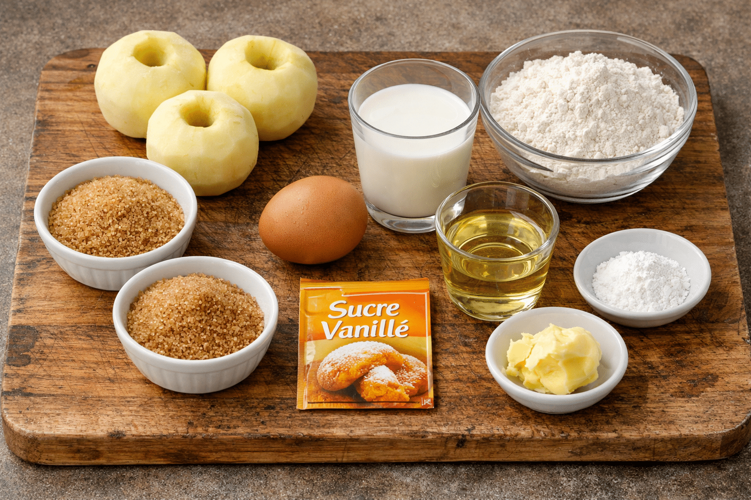 La Liste des Ingrédients : Gâteau aux Pommes à la Poêle