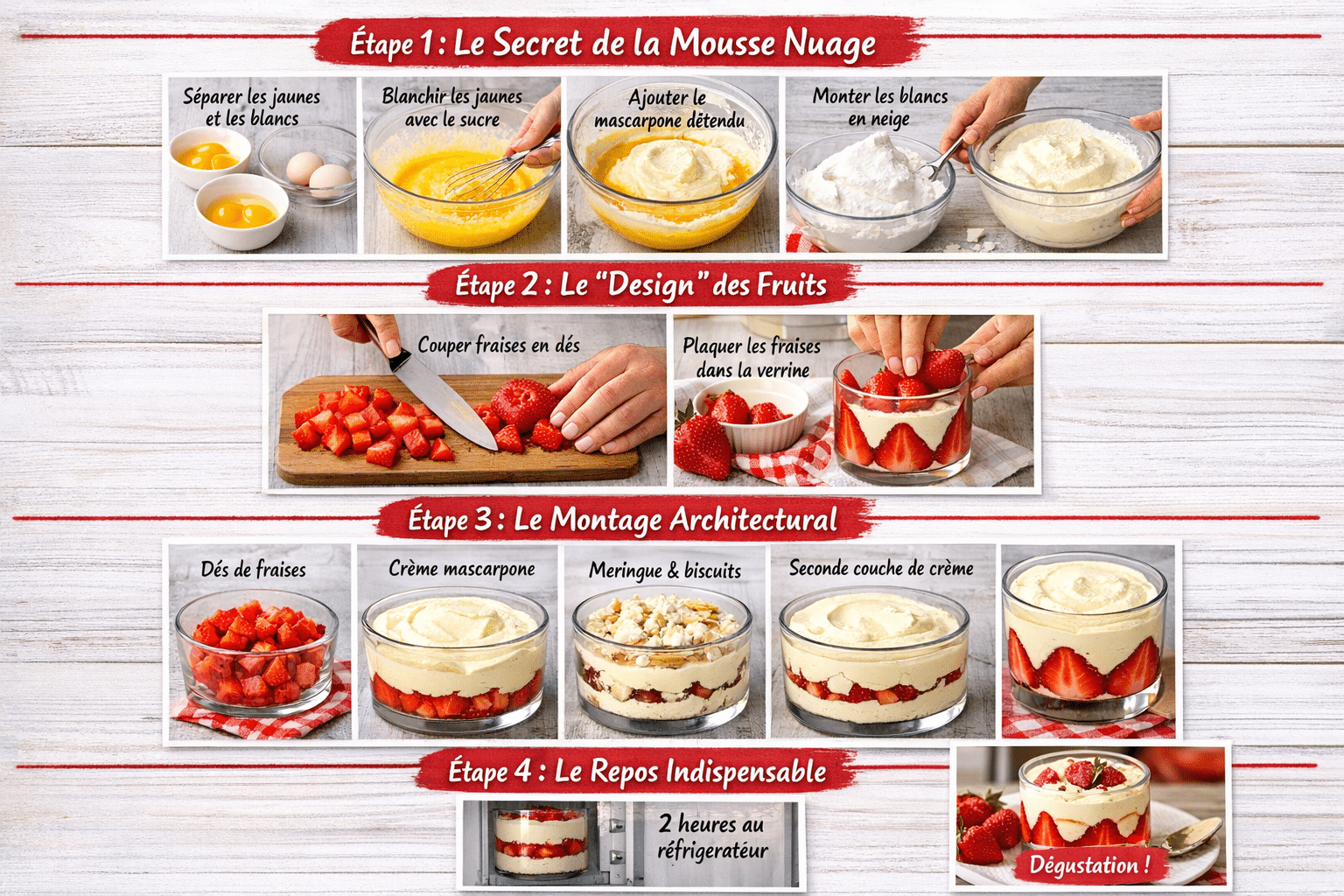 Étape par Étape: Verrines Fraises à la Crème de Mascarpone et Meringue