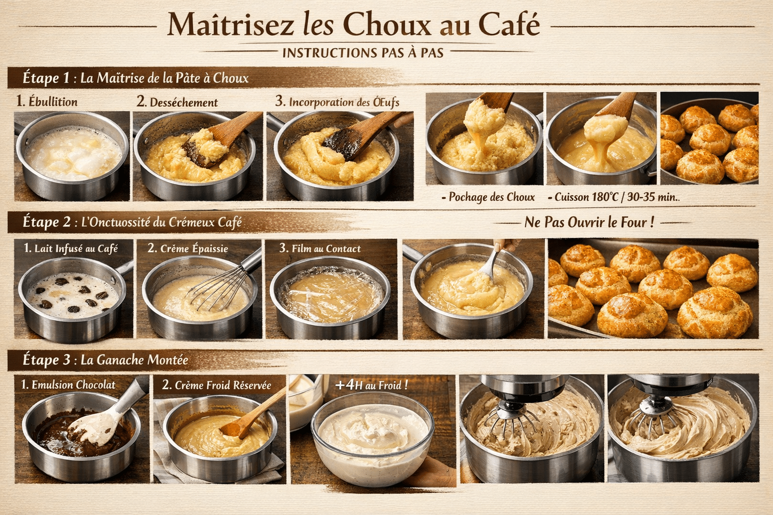 Étape par Étape: Choux à la Crème Café & Chocolat Blanc