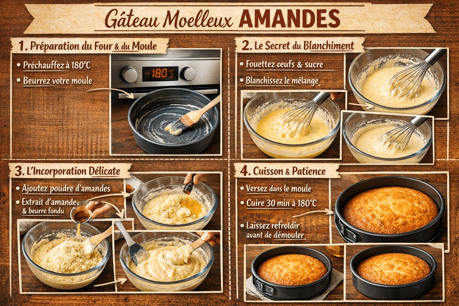 Étape par Étape: Gâteau fondant aux amandes